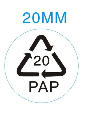 定做环保标 2CM圆形PAP循环不干胶标签出口纸张环保贴PAP20回收贴