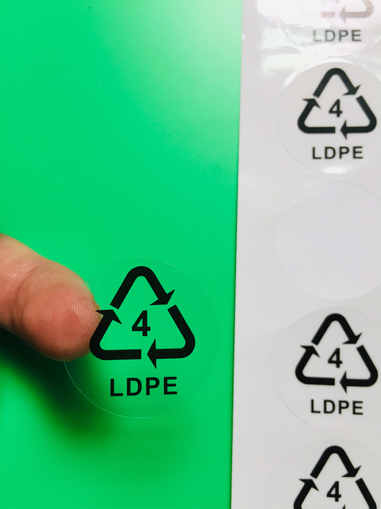 圆形3CM环保标贴专卖 圆形4LDPE循环贴循环回收贴纸(480个/30元)