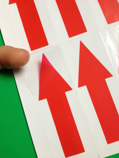 30元 210个 8x3CM 大号红色透明箭头不干胶标签贴红颜色指示贴纸