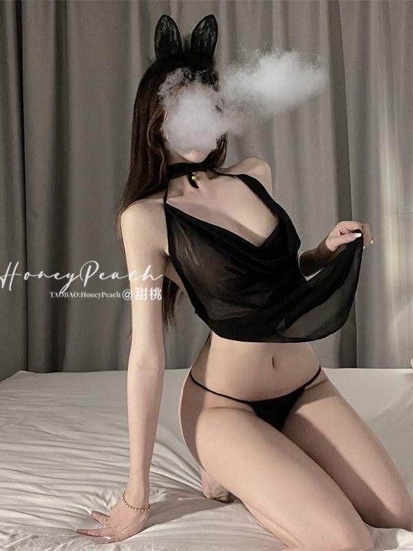 HP: 내 여동생은 너무 좋다*섹시한 핫걸의 프라이빗 나이트가운 홀터넥 레이스업 속옷 파일 칼라 여성용 유혹 유니폼 슈트