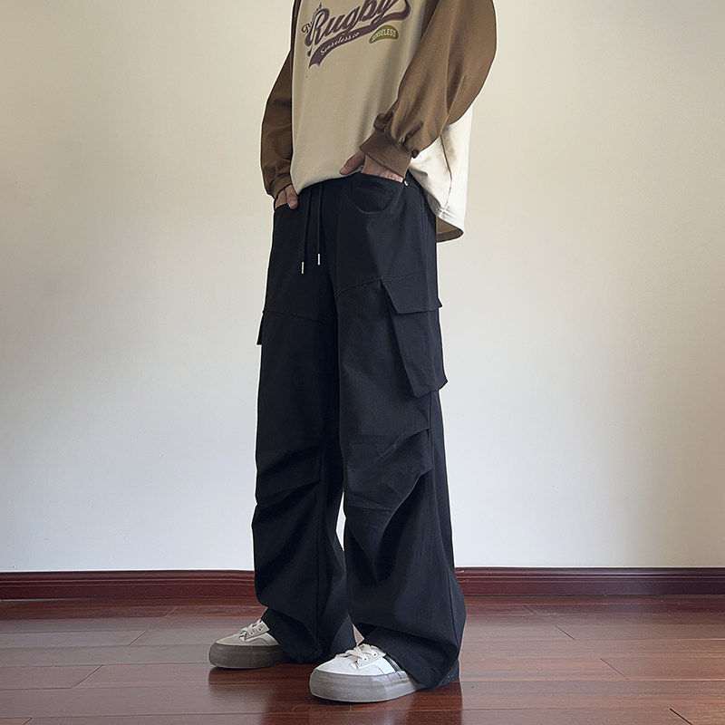 春秋男生美式工装直筒宽松休闲裤