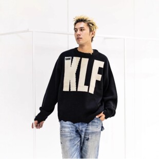 SM SAINT MICHAEL FOG美式暗黑风破坏宽松针织衫毛衣男士上衣秋冬