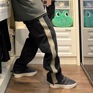 FOG GFKC美式潮牌秋冬季男士休闲宽松黑色运动束脚卫裤直筒长裤子