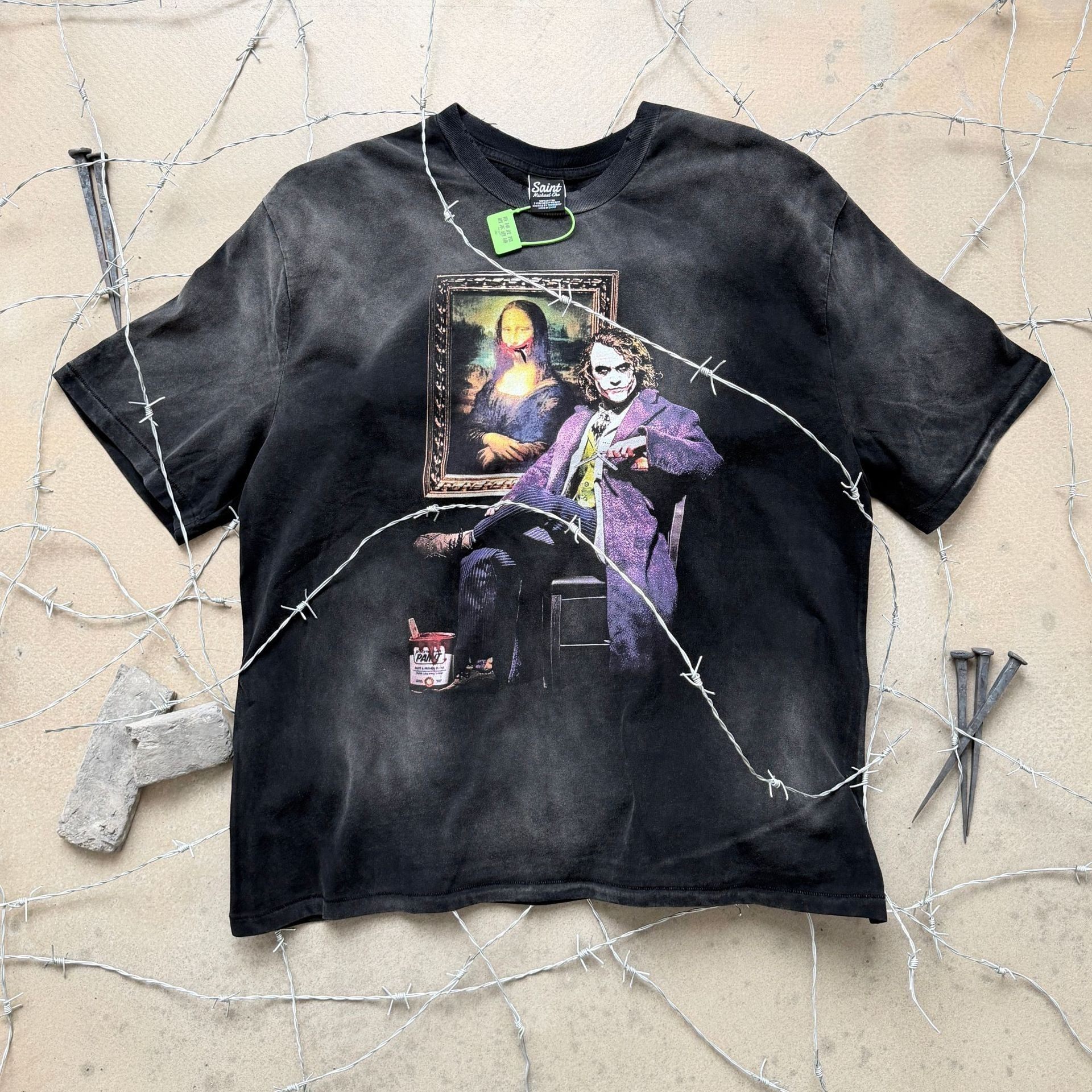 Saint ×“小丑艺术家”限定vintage水洗做旧宽松古着情侣短袖T恤,男装,T恤,淘宝优惠券,粉丝福利购,淘宝优惠卷