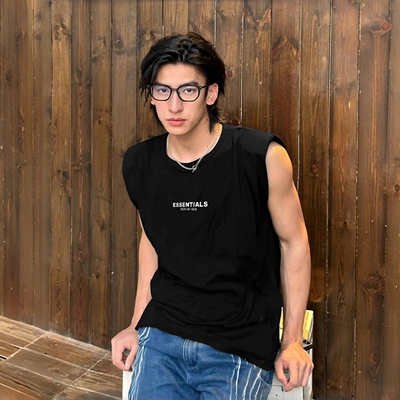 FOG运动健身纯棉坎肩无袖背心！