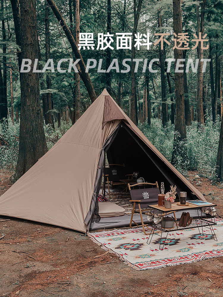 Three little donkey tent outdoor camping thickened anti-rain Indian vinyl double pyramid camping tent