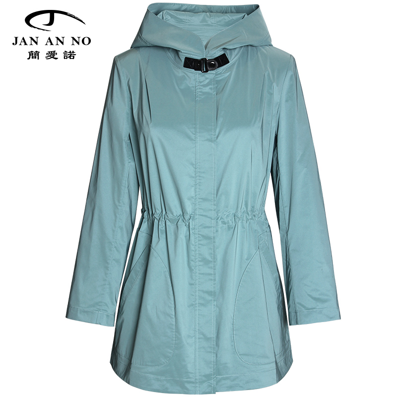 简爱诺宽松连帽风衣春