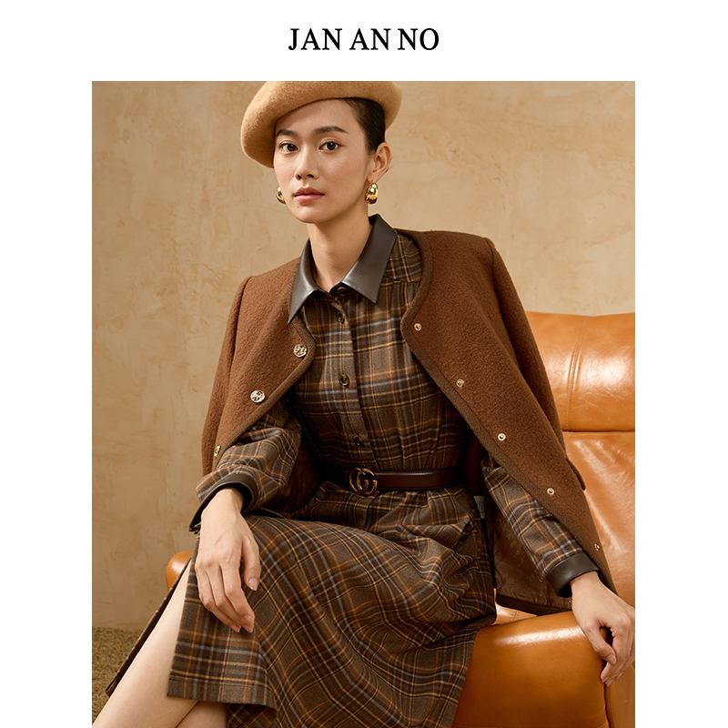 简爱诺复古气质毛呢外套