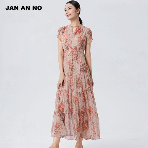 简爱诺真丝顺纡桑蚕丝连衣裙J