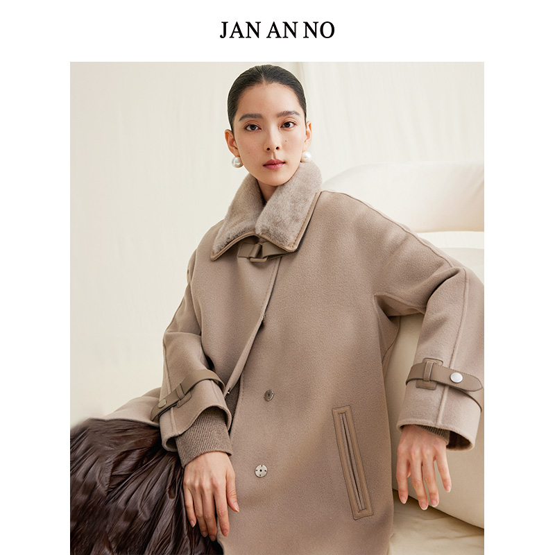 简爱诺新款毛呢大衣外套