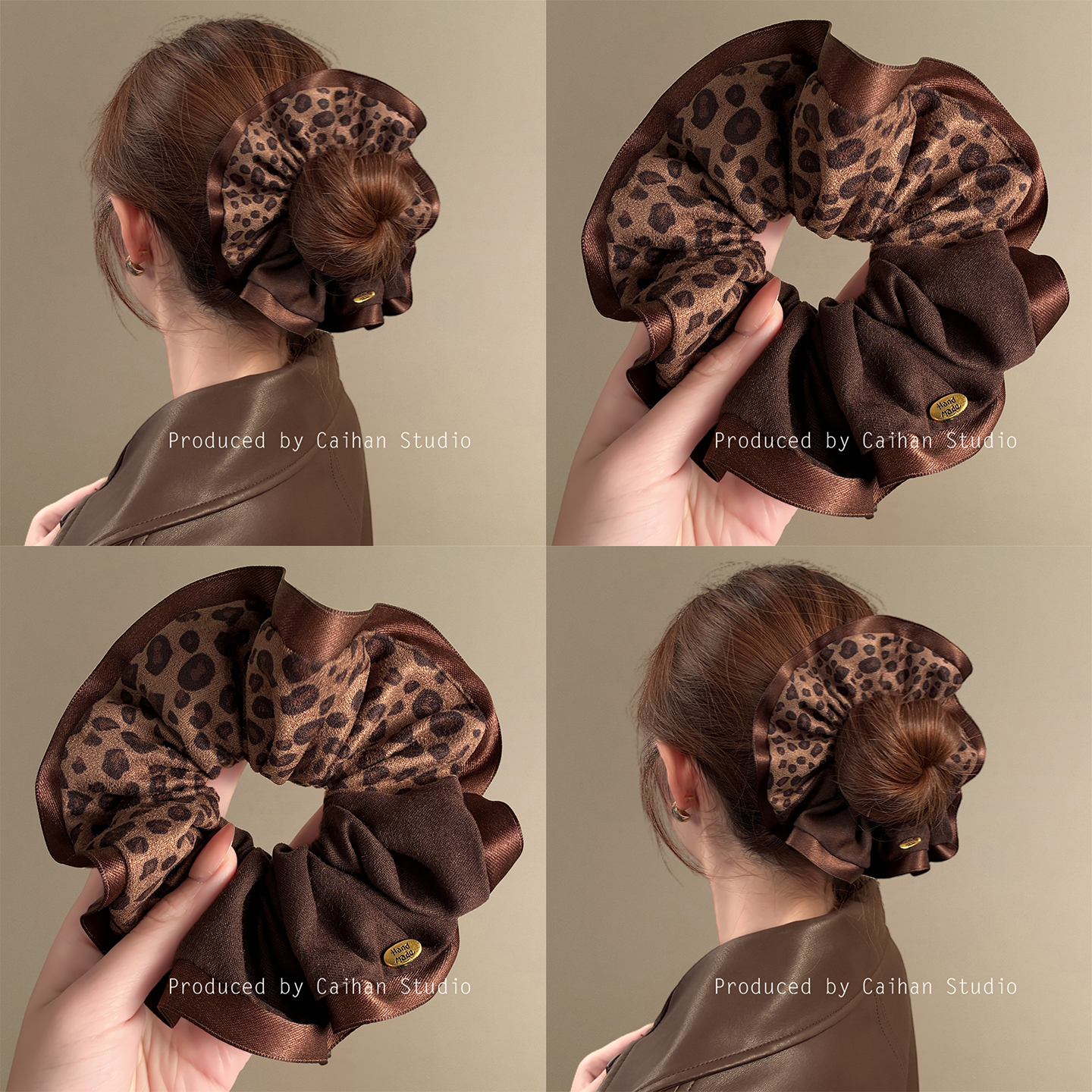 野性杂志社~豹纹拼接大肠发圈