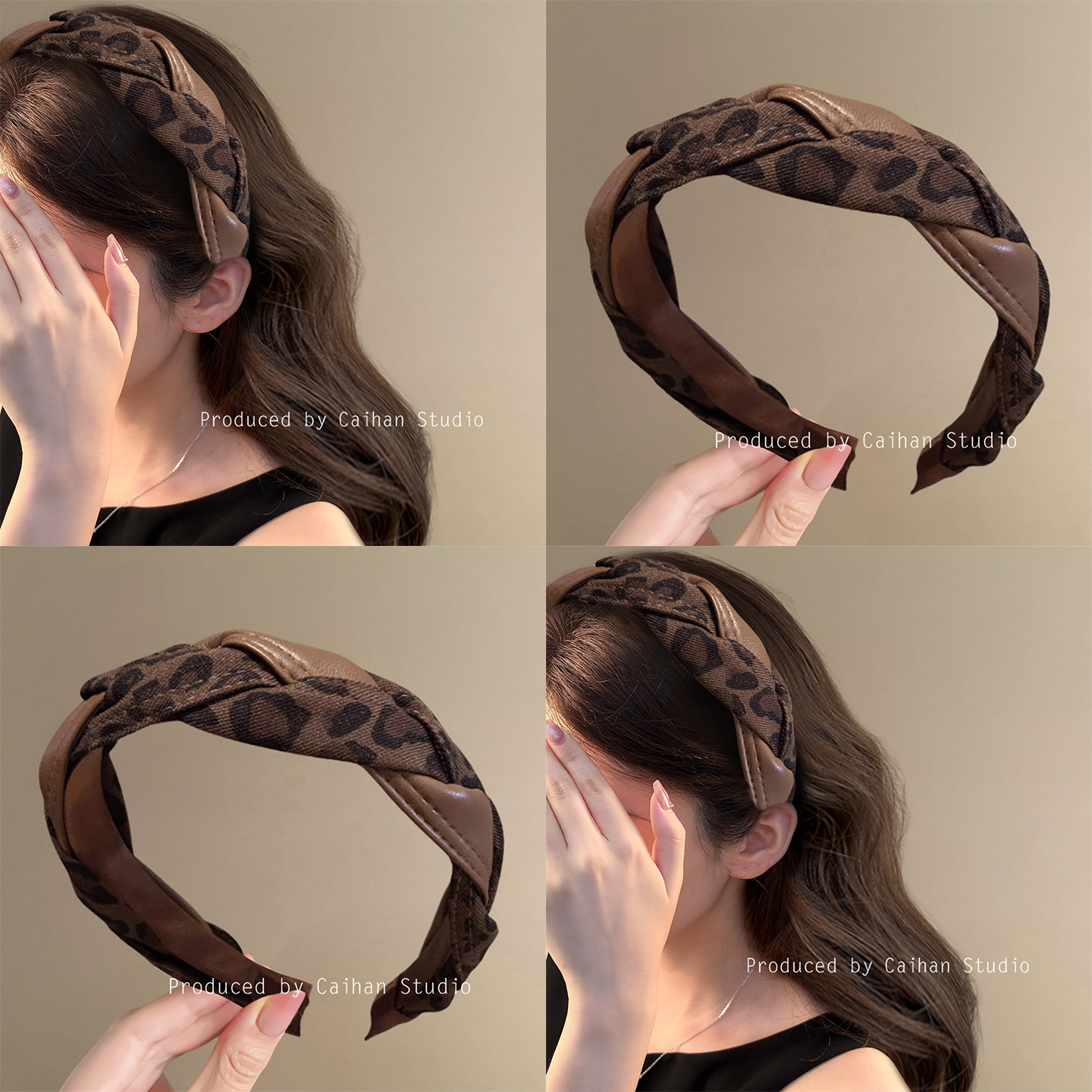 涩谷豹系~时髦豹纹编织麻花发箍