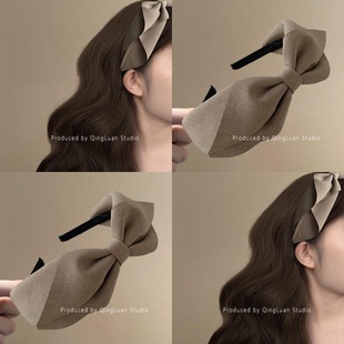 安妮随笔~法式复古蝴蝶结发箍女2025新款小众设计卷边盘发头箍