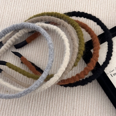 冬日慕斯！毛线褶皱细发箍！