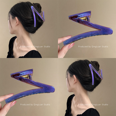 超绝电光紫~韩系高级感Z字抓夹