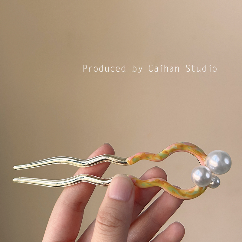 仙女本仙~法式甜美油画U型发簪