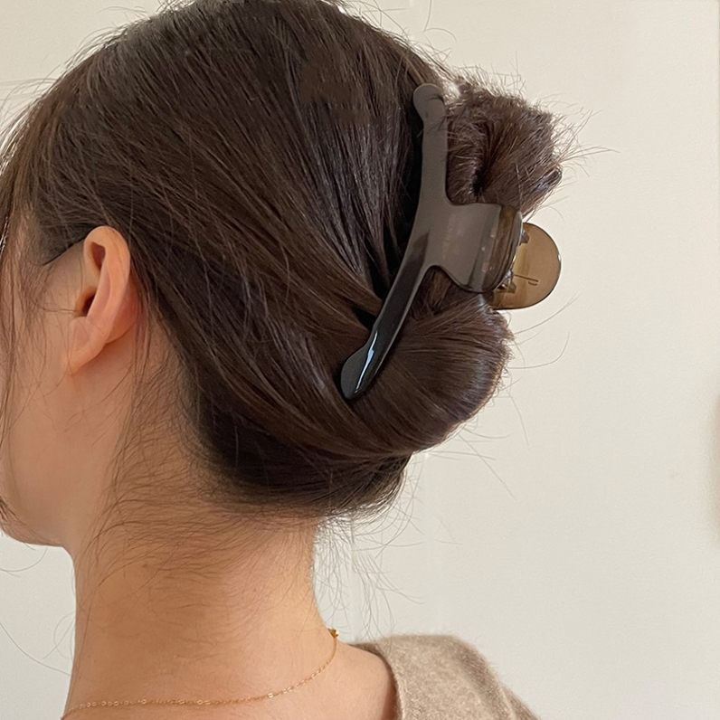 韩版高品质牛油果色发夹极简