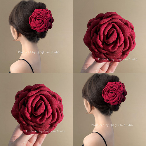 肆意温柔~法兰西玫瑰花朵抓夹