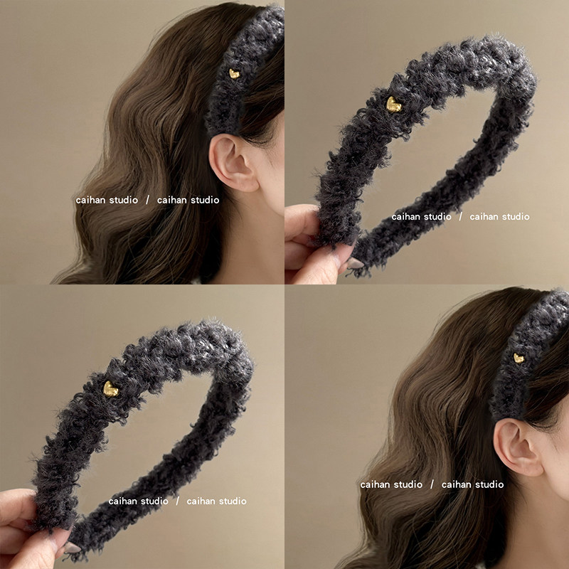 乌云小卷~毛绒绒小爱心发箍法式小金标压发头箍洋气高级感盘发器,家庭/个人清洁工具,盘发器,淘宝优惠券,粉丝福利购,淘宝优惠卷