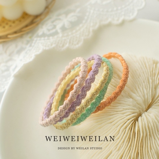 奶油冰淇淋~5根装无接缝花边发绳女简约百搭高弹力耐用皮筋发圈