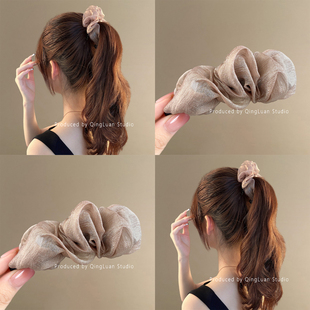 温柔心绪~韩系气质网纱香蕉夹夏季高马尾抓夹扭扭夹发夹旅行发卡