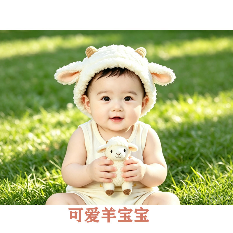 可爱羊宝宝画报胎教海报婴儿画宝宝海报婴儿画胎教海报男宝宝早教