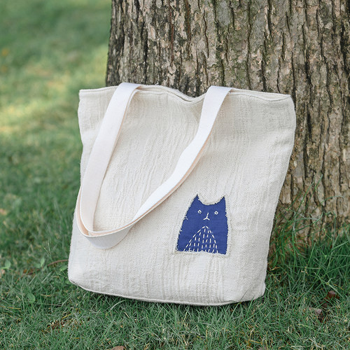 布也原创亚麻托特帆布包袋