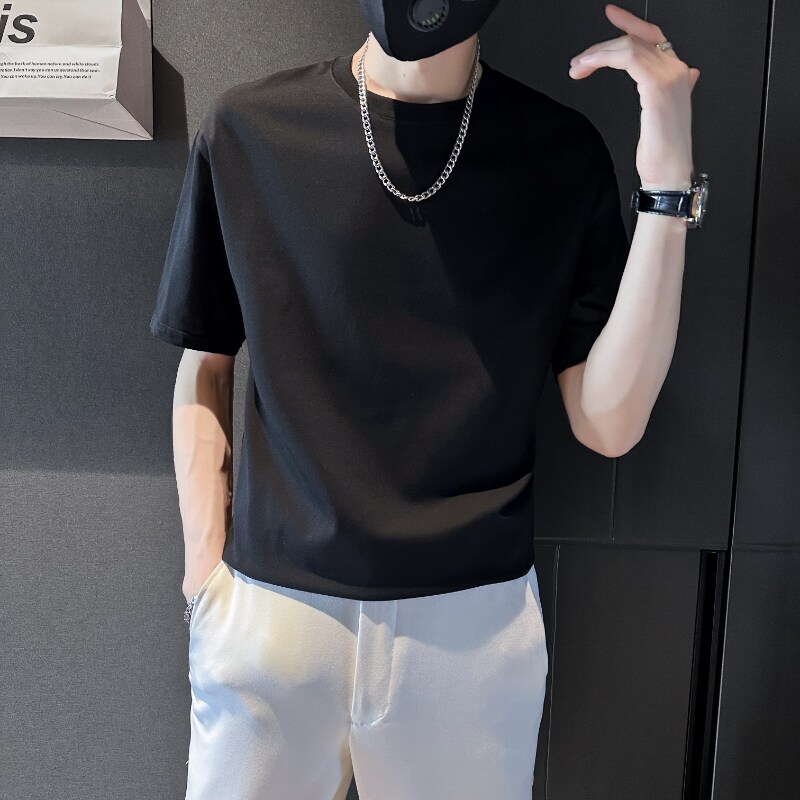 24夏季短袖T恤男士韩版潮流精神小伙纯色打底衫LTX67001-P33,男装T恤,电商A209