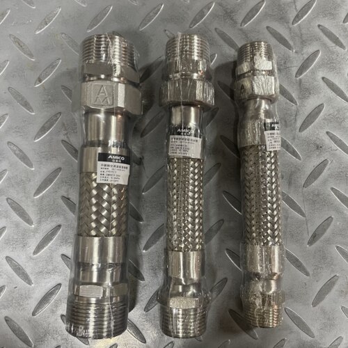 埃美柯668CS不锈钢空调波纹连接管带编制网螺纹丝扣连接DN15-50