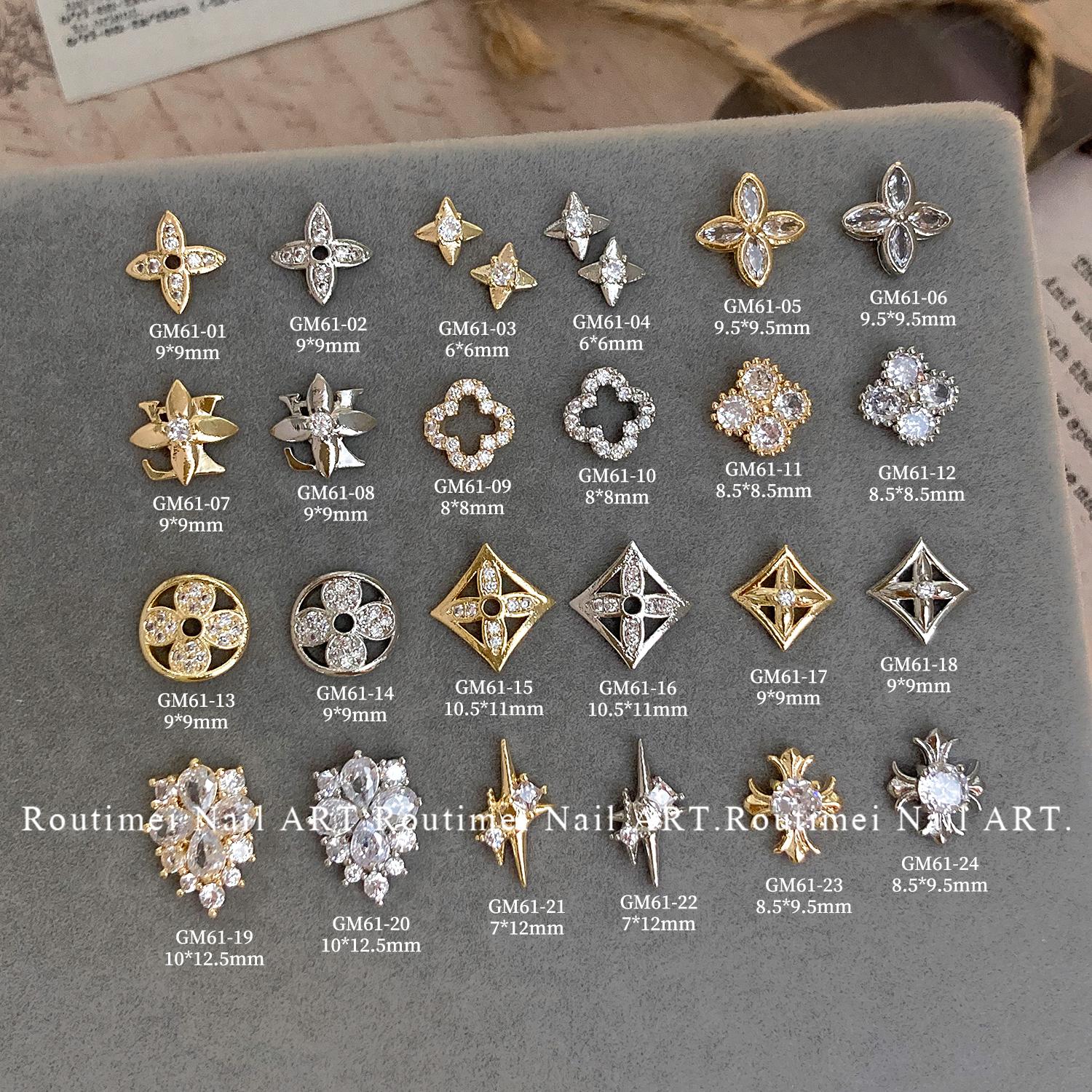 新款锆石花瓣星星超闪轻奢指甲贴