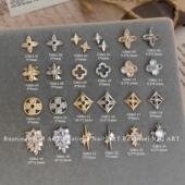 美甲饰品新款 保色金银色锆石日系立体星芒布契拉提金属美甲饰品