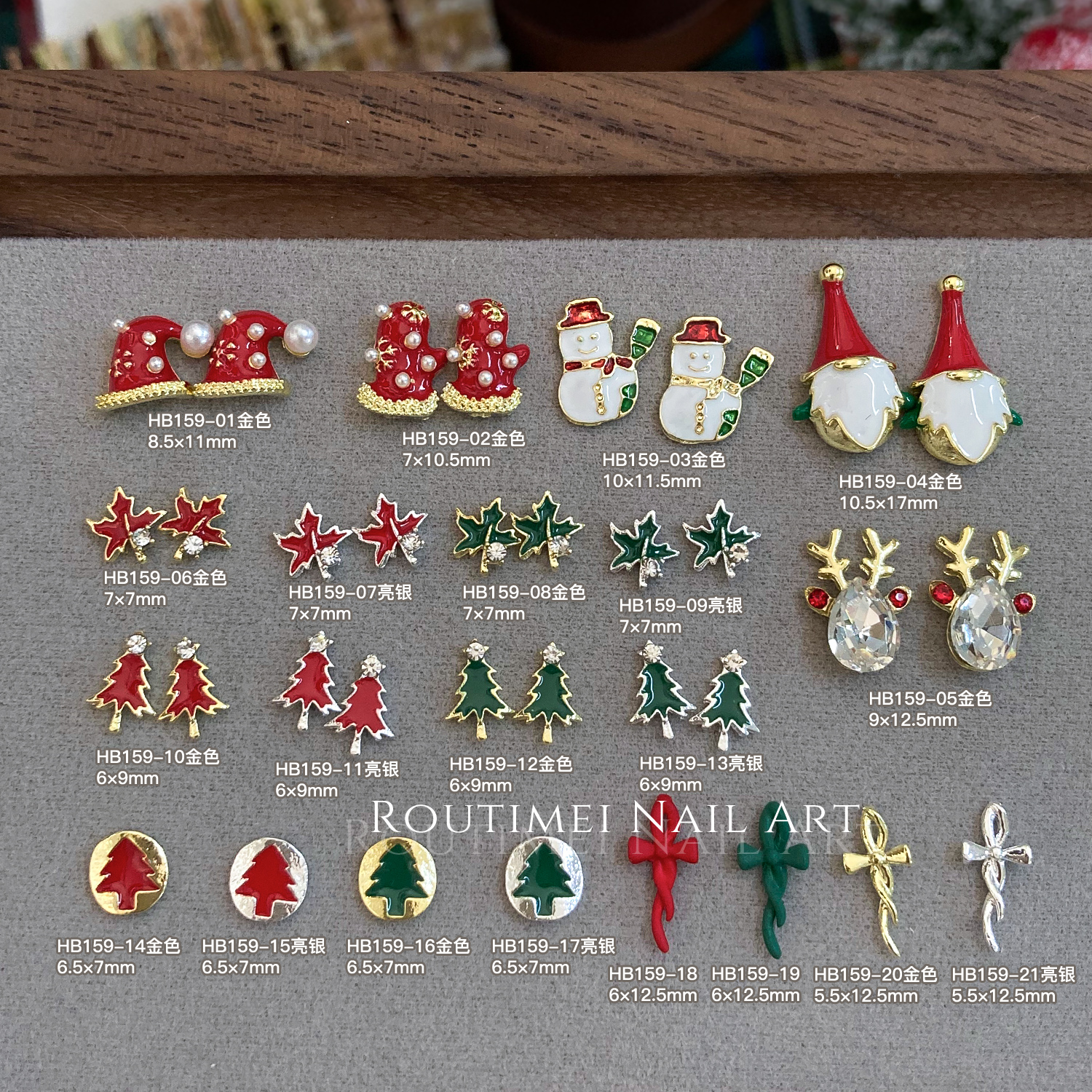 新款美甲圣诞饰品2026爆款合金圣诞雪人圣诞帽子爆闪麋鹿指甲钻饰