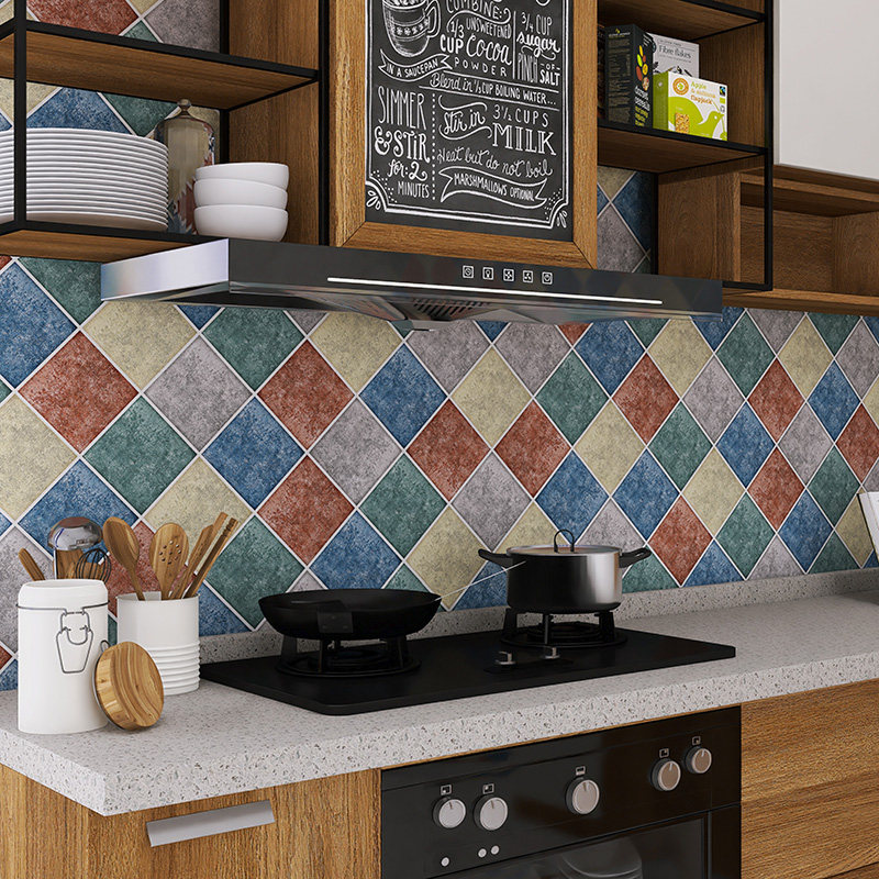 美式厨房防油贴纸耐高温灶台油烟机墙面墙贴卫生间防水自粘贴画纸,家居饰品,软装墙贴,淘宝优惠券,粉丝福利购,淘宝优惠卷