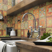 厨房防油贴纸耐高温灶台瓷砖贴自粘防水墙面墙贴画卫生间地面翻新