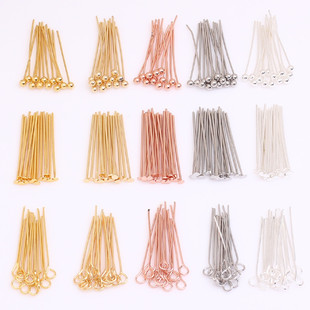 18K金金属球针9字针平头针手链项链耳环制作材料DIY饰品配件手工