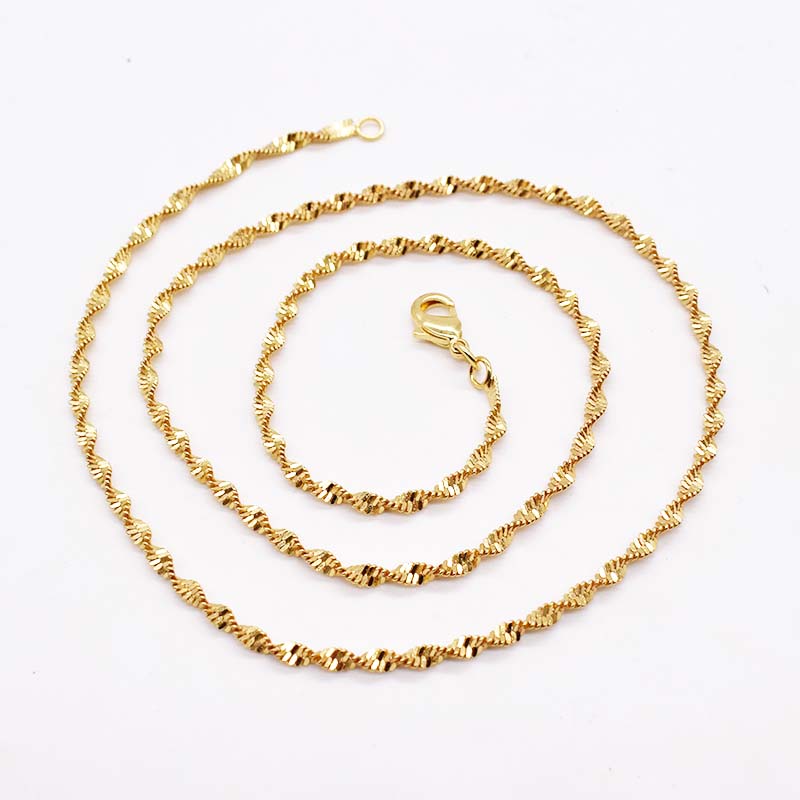 diy水波链珍珠项坠金银