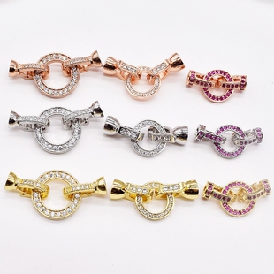 珍珠项链延长扣镀18K金圆环万能扣珍珠手链连接圆形收尾扣diy配件