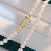 DIY配件925镀银时尚 简约字母D字扣头 珍珠项链扣毛衣链锁扣手链扣