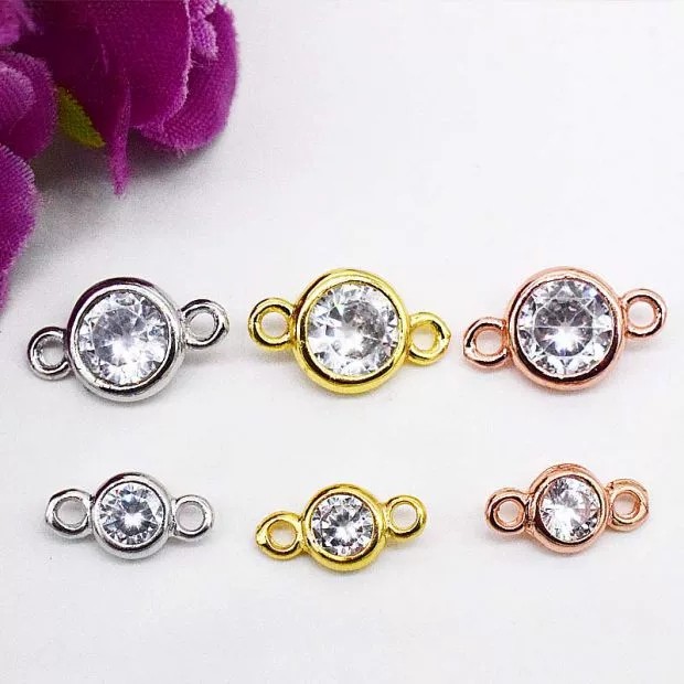 DIY进口镀14K金黄金色 简洁迷你圆形包边锆石双圈链接吊坠 配件,饰品/流行首饰/时尚饰品新,其他DIY饰品配件,淘宝优惠券,粉丝福利购,淘宝优惠卷