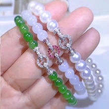 镀18K金珍珠项链扣头配件 镶钻翡翠珠链圆环万能扣蜜蜡手链连接扣