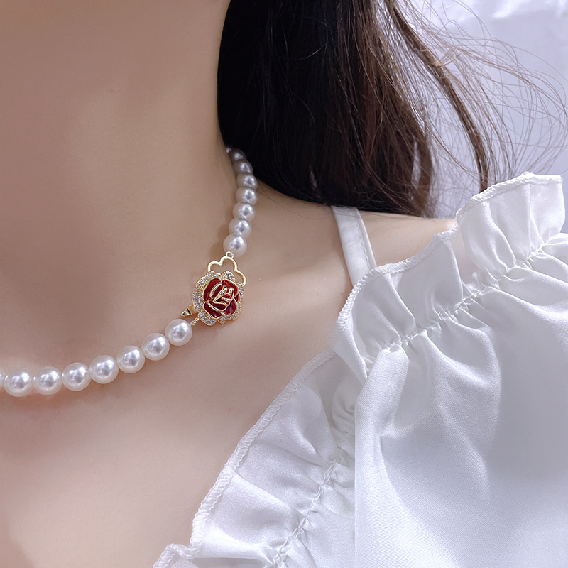 diy手链项链玫瑰花扣配件