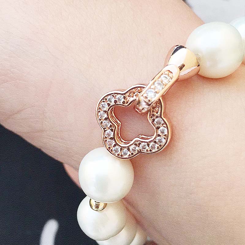 925银扣子配件项链diy花朵喇叭