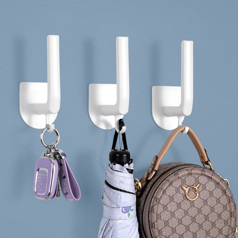 玄关入户钥匙挂架挂钩强力承重粘胶免打孔厨房墙壁贴墙卫生间挂钩