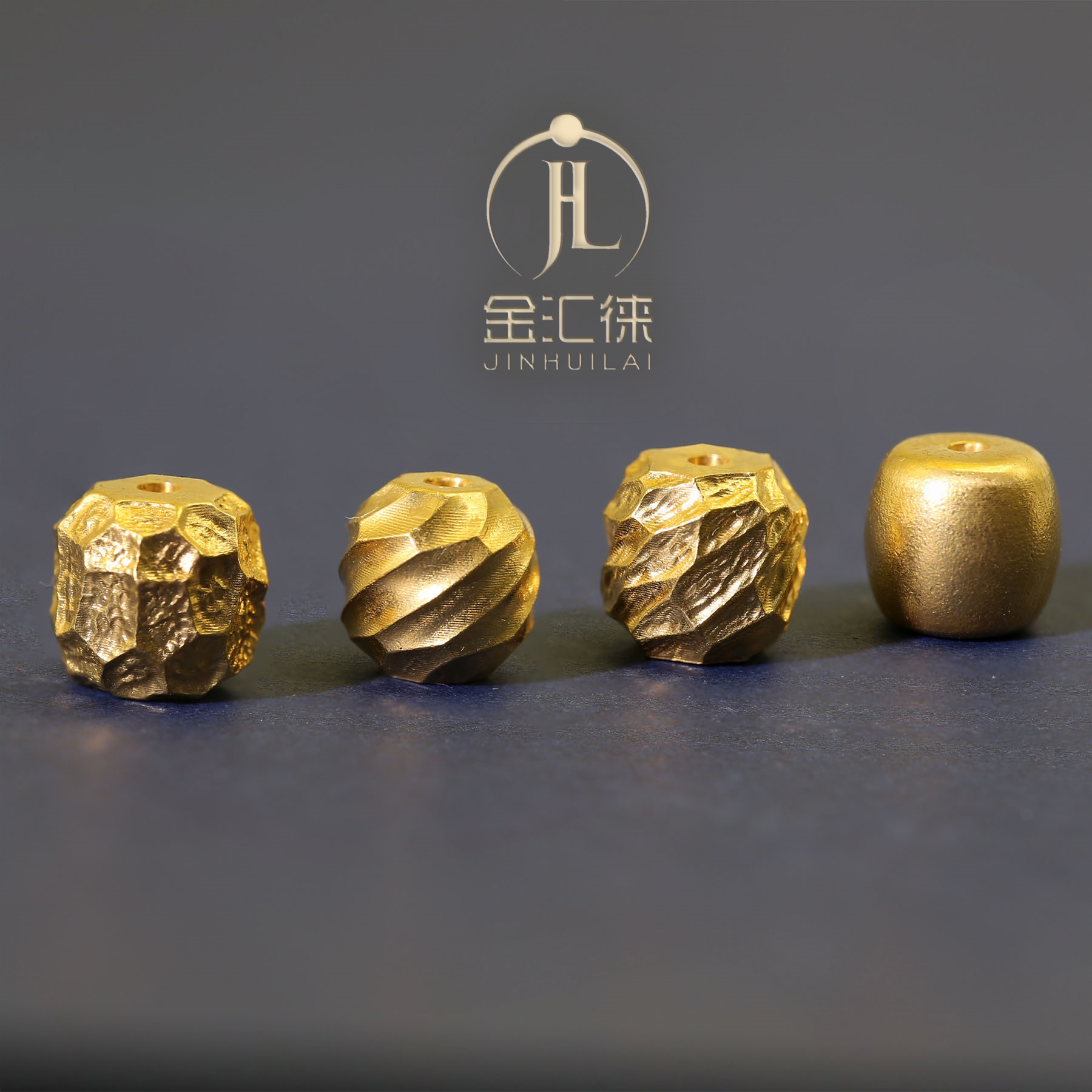 金包银文玩实心桶珠隔珠散珠配饰