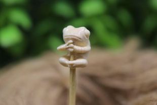 猛犸三通猛犸牙背云 三通猛犸牙配饰 猛犸象牙抱抱蛙 配珠 猛犸青