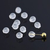 耳堵硅胶球形防掉安全扣耳钉后堵头高级耳堵塞圆球防扎耳塞安睡型