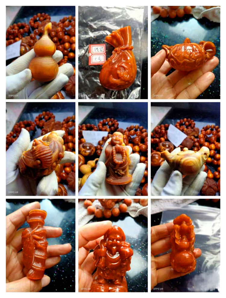 特价琥珀木北沉香红松明子满油全透精品手把玩件葫芦貔貅蟾蜍钱袋