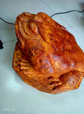 天然根雕工艺品手工摆件金蟾蜍东北琥珀木红松明子北沉香满油全透