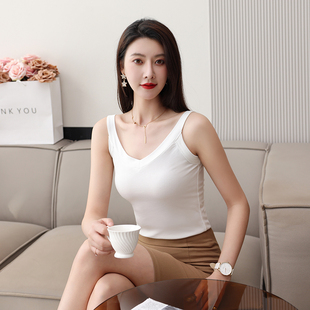2023夏季薄款修身显瘦小吊带背心女士气质性感西装内搭打底衫上衣