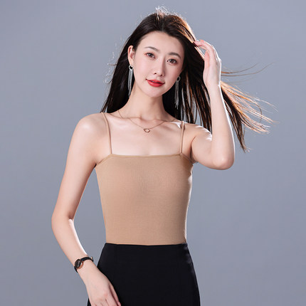 2023秋季纯欲风辣妹上衣吊带女士背心女学生大胸显小内搭外穿打底